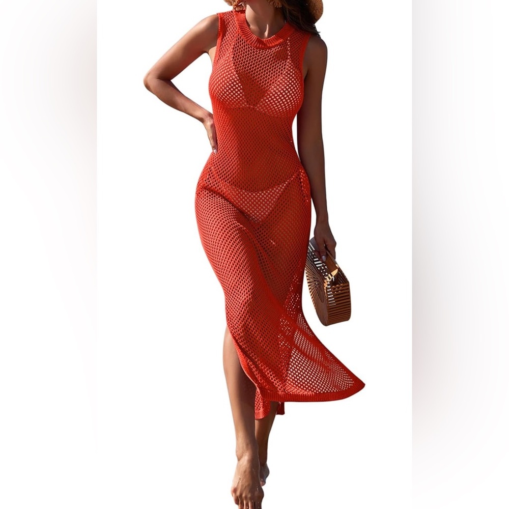 Solid Split Thigh Halter Dress